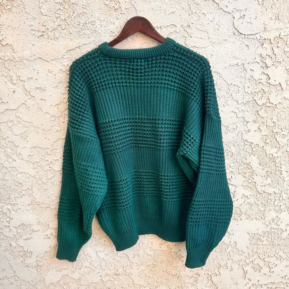 Vintage High Sierra Green Textured Knit Sweater Size Mens XL - Picture 2 of 4